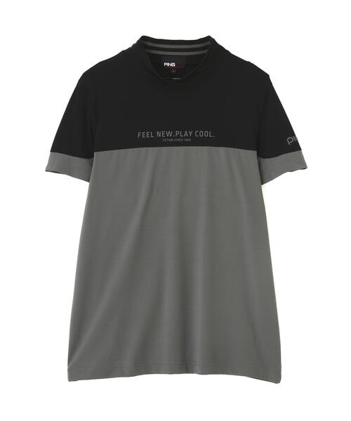 PING（ピン）の「【PING APPAREL】ナイロンサッカー半袖ハイネックシャツ ＜GOLD＞ (LADIES)（Tシャツ/カットソー・レディース・グレー/ブラック/ホワイト・M/LL/S/L）」の6枚目の写真