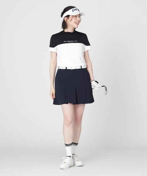 PING（ピン）の「【PING APPAREL】ナイロンサッカー半袖ハイネックシャツ ＜GOLD＞ (LADIES)（Tシャツ/カットソー・レディース・グレー/ブラック/ホワイト・M/LL/S/L）」の11枚目の写真