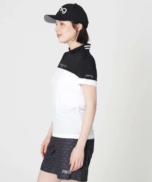 PING（ピン）の「【PING APPAREL】ナイロンサッカー半袖ハイネックシャツ ＜GOLD＞ (LADIES)（Tシャツ/カットソー・レディース・グレー/ブラック/ホワイト・M/LL/S/L）」の13枚目の写真