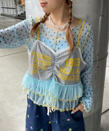 【HELLO.SANFRANCISCO】プリントロゴチュールキャミビスチェ
