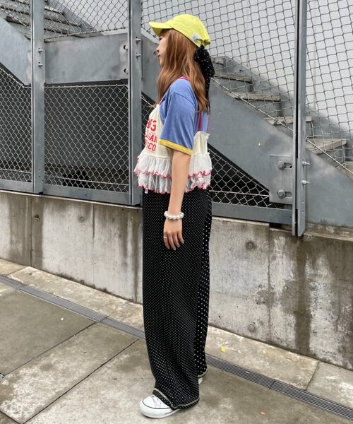 HELLO.SANFRANCISCO（ハローサンフランシスコ）の「【HELLO.SANFRANCISCO】プリントロゴチュールキャミビスチェ（キャミソール・レディース・アイボリー/グレー/ピンク・ONE SIZE）」の6枚目の写真