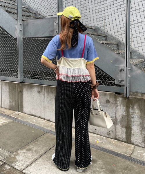 HELLO.SANFRANCISCO（ハローサンフランシスコ）の「【HELLO.SANFRANCISCO】プリントロゴチュールキャミビスチェ（キャミソール・レディース・アイボリー/グレー/ピンク・ONE SIZE）」の7枚目の写真