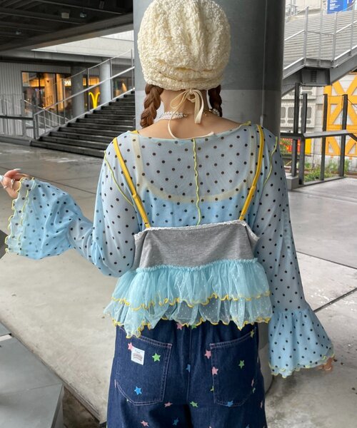 HELLO.SANFRANCISCO（ハローサンフランシスコ）の「【HELLO.SANFRANCISCO】プリントロゴチュールキャミビスチェ（キャミソール・レディース・アイボリー/グレー/ピンク・ONE SIZE）」の11枚目の写真