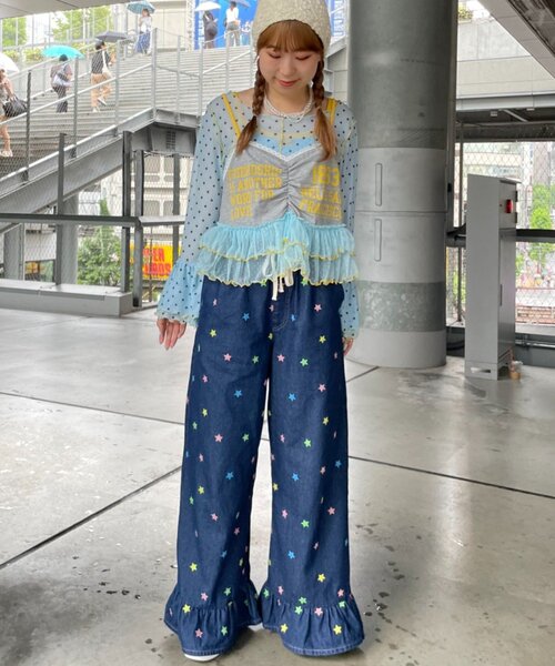 HELLO.SANFRANCISCO（ハローサンフランシスコ）の「【HELLO.SANFRANCISCO】プリントロゴチュールキャミビスチェ（キャミソール・レディース・アイボリー/グレー/ピンク・ONE SIZE）」の14枚目の写真