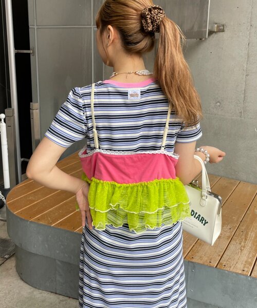 HELLO.SANFRANCISCO（ハローサンフランシスコ）の「【HELLO.SANFRANCISCO】プリントロゴチュールキャミビスチェ（キャミソール・レディース・アイボリー/グレー/ピンク・ONE SIZE）」の19枚目の写真