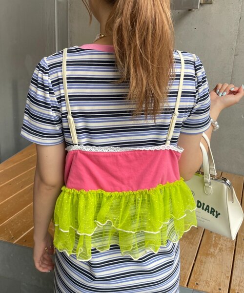 HELLO.SANFRANCISCO（ハローサンフランシスコ）の「【HELLO.SANFRANCISCO】プリントロゴチュールキャミビスチェ（キャミソール・レディース・アイボリー/グレー/ピンク・ONE SIZE）」の21枚目の写真