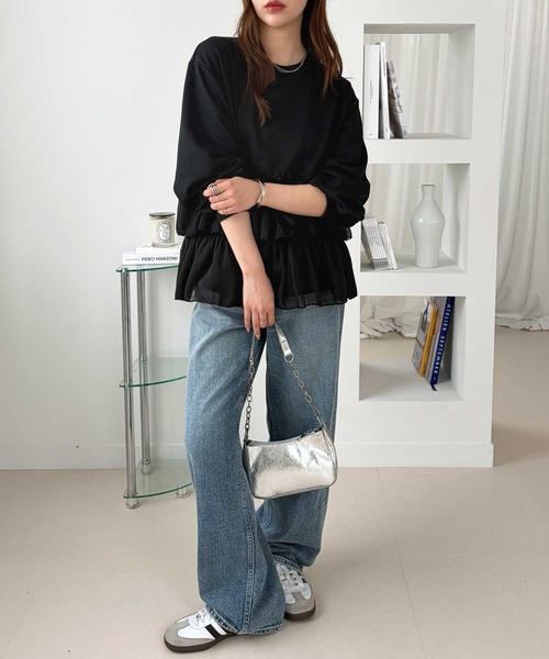 GeeRA(ジーラ)の「シアードッキングティアードフリルスウェット(スウェット・レディース・杢グレー/ブラック・X-LARGE/LARGE/MEDIUM)」の5枚目の写真
