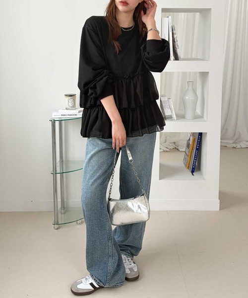 GeeRA(ジーラ)の「シアードッキングティアードフリルスウェット(スウェット・レディース・杢グレー/ブラック・X-LARGE/LARGE/MEDIUM)」の6枚目の写真