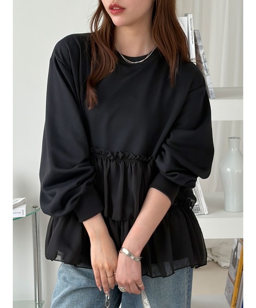 GeeRA(ジーラ)の「シアードッキングティアードフリルスウェット(スウェット・レディース・杢グレー/ブラック・X-LARGE/LARGE/MEDIUM)」の20枚目の写真