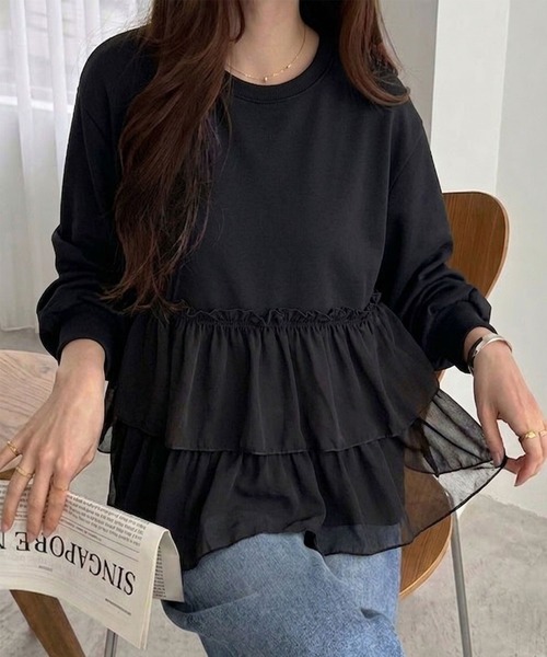 GeeRA(ジーラ)の「シアードッキングティアードフリルスウェット(スウェット・レディース・杢グレー/ブラック・X-LARGE/LARGE/MEDIUM)」の21枚目の写真