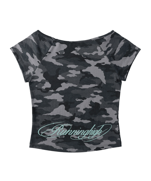 runningHIGH（ランニングハイ）の「カモフラージュ H/S Tシャツ [チャコール]（Tシャツ/カットソー・レディース・その他・FREE）」の9枚目の写真