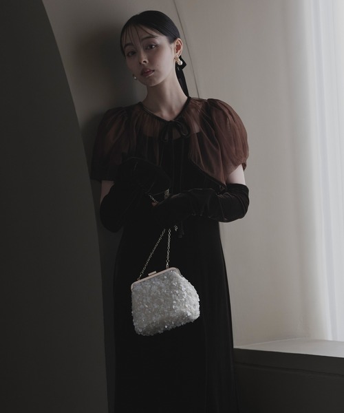 RUIRUE BOUTIQUE(ルイルエブティック)の「2way マット スパンコール がま口 クラッチバッグ | レディースバッグ・結婚式バッグ・パーティー用バッグ・オケージョンバッグ・フォーマルバッグ・パーティーバッグ・ショルダーバッグ(クラッチバッグ・レディース・アイボリー・FREE)」の7枚目の写真