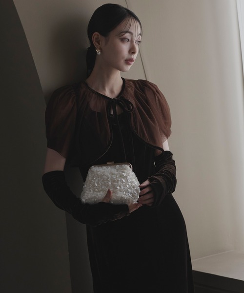 RUIRUE BOUTIQUE(ルイルエブティック)の「2way マット スパンコール がま口 クラッチバッグ | レディースバッグ・結婚式バッグ・パーティー用バッグ・オケージョンバッグ・フォーマルバッグ・パーティーバッグ・ショルダーバッグ(クラッチバッグ・レディース・アイボリー・FREE)」の8枚目の写真