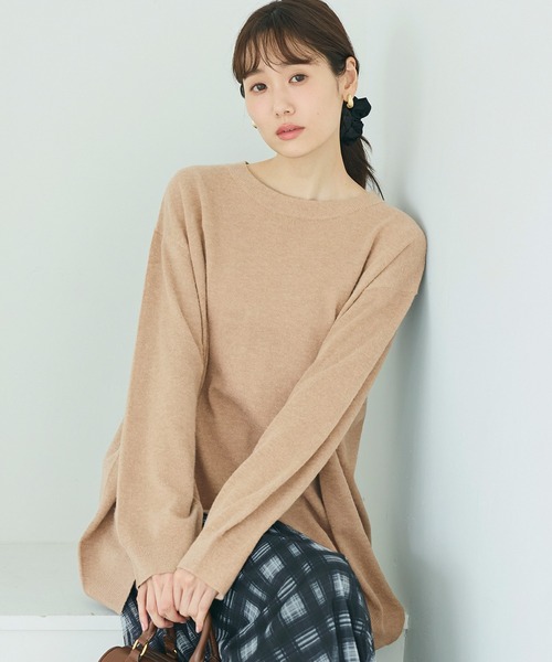 coca(coca)(コカ)の「リッチニットクルーネックオーバーサイズプルオーバー【西山茉希様着用】(ニット/セーター・レディース・ベージュ/ブラウン/グレー/ブラック・M/S/L)」の1枚目の写真
