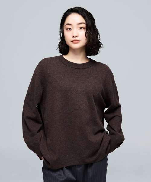 coca(coca)(コカ)の「リッチニットクルーネックオーバーサイズプルオーバー【西山茉希様着用】(ニット/セーター・レディース・ベージュ/ブラウン/グレー/ブラック・M/S/L)」の8枚目の写真