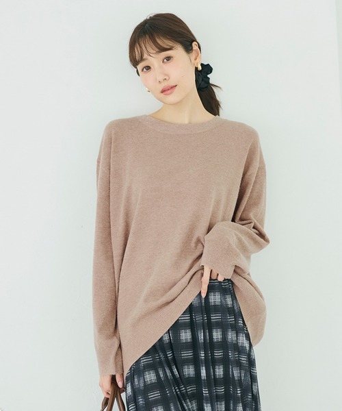 coca(coca)(コカ)の「リッチニットクルーネックオーバーサイズプルオーバー【西山茉希様着用】(ニット/セーター・レディース・ベージュ/ブラウン/グレー/ブラック・M/S/L)」の12枚目の写真