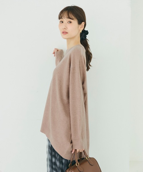 coca(coca)(コカ)の「リッチニットクルーネックオーバーサイズプルオーバー【西山茉希様着用】(ニット/セーター・レディース・ベージュ/ブラウン/グレー/ブラック・M/S/L)」の13枚目の写真