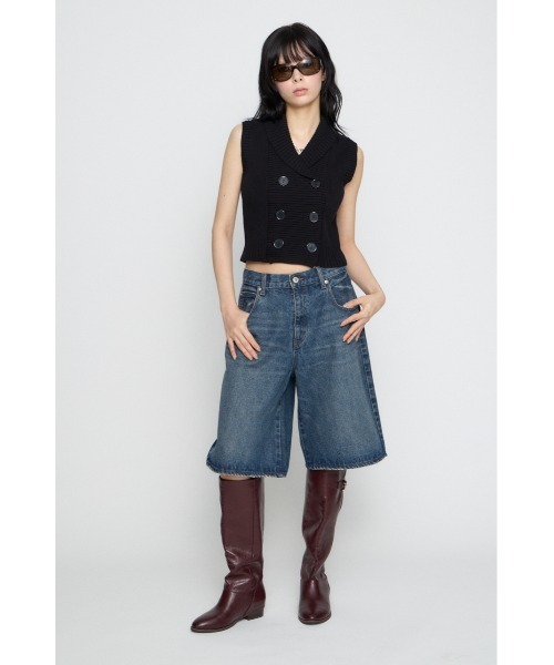LAGUA GEM(ラグアジェム)の「DOUBLE BUTTON KNIT ベスト(ベスト・レディース・ブラック/ベージュ/杢グレー・FREE)」の7枚目の写真