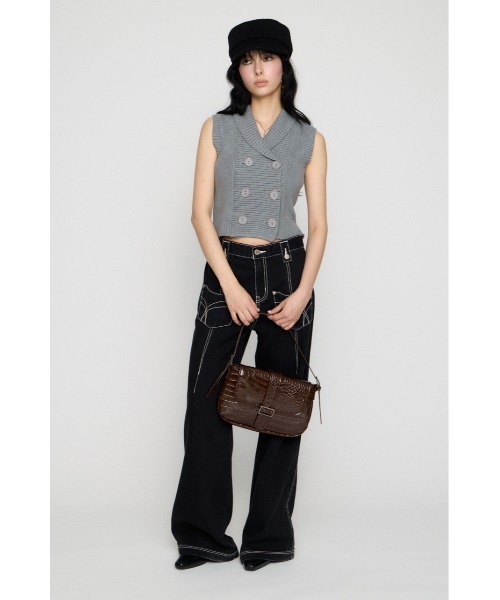 LAGUA GEM(ラグアジェム)の「DOUBLE BUTTON KNIT ベスト(ベスト・レディース・ブラック/ベージュ/杢グレー・FREE)」の14枚目の写真