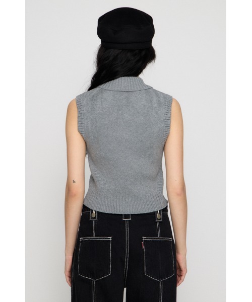LAGUA GEM(ラグアジェム)の「DOUBLE BUTTON KNIT ベスト(ベスト・レディース・ブラック/ベージュ/杢グレー・FREE)」の18枚目の写真