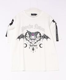 Kuromi（クロミ）の「PSYCHO☆NATION×KUROMI / サイコネーション クロミ デビル グラフィック ラインストーン ロゴ コラボTシャツ（Tシャツ/カットソー）」