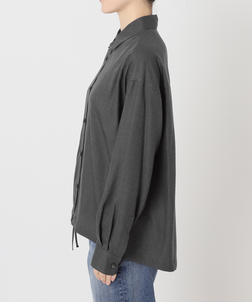 Spick & Span(スピックアンドスパン)の「CU/PEヘムギャザーシャツ(シャツ/ブラウス・レディース・ブラウン/チャコールグレー/マルチ・FREE)」の8枚目の写真
