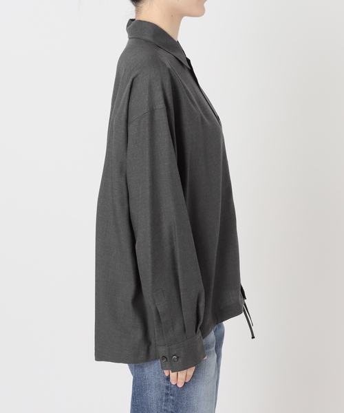 Spick & Span(スピックアンドスパン)の「CU/PEヘムギャザーシャツ(シャツ/ブラウス・レディース・ブラウン/チャコールグレー/マルチ・FREE)」の10枚目の写真
