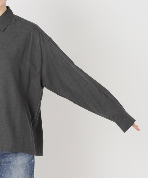 Spick & Span(スピックアンドスパン)の「CU/PEヘムギャザーシャツ(シャツ/ブラウス・レディース・ブラウン/チャコールグレー/マルチ・FREE)」の11枚目の写真