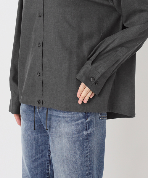 Spick & Span(スピックアンドスパン)の「CU/PEヘムギャザーシャツ(シャツ/ブラウス・レディース・ブラウン/チャコールグレー/マルチ・FREE)」の12枚目の写真