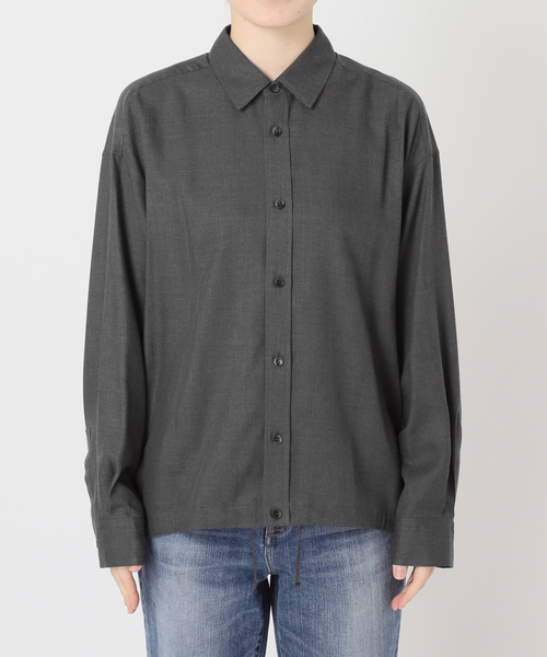 Spick & Span(スピックアンドスパン)の「CU/PEヘムギャザーシャツ(シャツ/ブラウス・レディース・ブラウン/チャコールグレー/マルチ・FREE)」の14枚目の写真