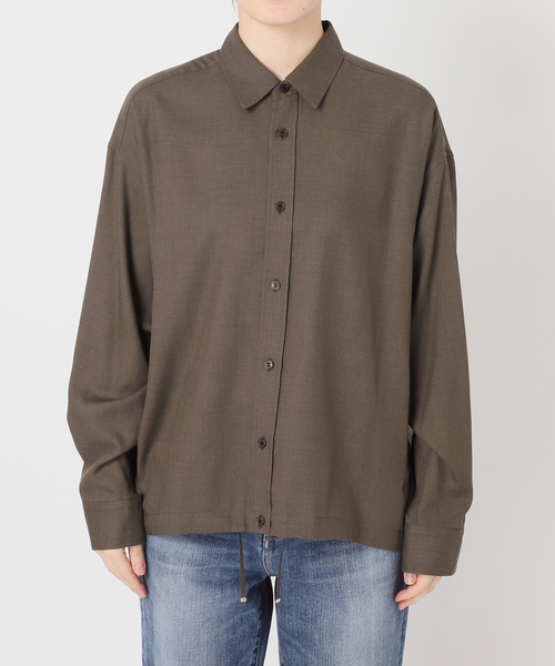 Spick & Span(スピックアンドスパン)の「CU/PEヘムギャザーシャツ(シャツ/ブラウス・レディース・ブラウン/チャコールグレー/マルチ・FREE)」の18枚目の写真