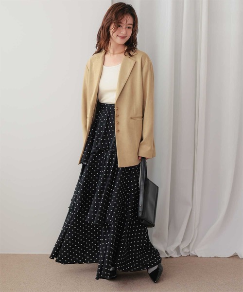 titivate（ティティベイト）の「ランダムヘムティアードドットデザインスカート（スカート・レディース・ブラック/オフホワイト・SP/S/M/L）」の8枚目の写真