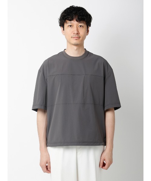 FLAT(フラット)の「FLAT/アウターTシャツ /半袖/ウォッシャブル/接触冷感/速乾/無地(Tシャツ/カットソー・メンズ・グレー/カーキ・S/M/L)」の4枚目の写真