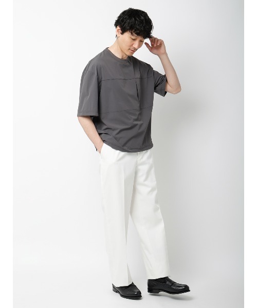 FLAT(フラット)の「FLAT/アウターTシャツ /半袖/ウォッシャブル/接触冷感/速乾/無地(Tシャツ/カットソー・メンズ・グレー/カーキ・S/M/L)」の13枚目の写真