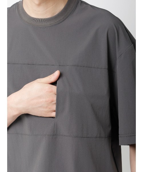 FLAT(フラット)の「FLAT/アウターTシャツ /半袖/ウォッシャブル/接触冷感/速乾/無地(Tシャツ/カットソー・メンズ・グレー/カーキ・S/M/L)」の8枚目の写真
