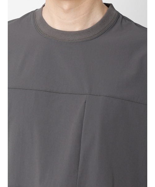 FLAT(フラット)の「FLAT/アウターTシャツ /半袖/ウォッシャブル/接触冷感/速乾/無地(Tシャツ/カットソー・メンズ・グレー/カーキ・S/M/L)」の7枚目の写真