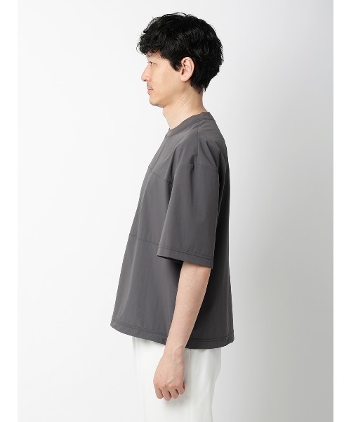 FLAT(フラット)の「FLAT/アウターTシャツ /半袖/ウォッシャブル/接触冷感/速乾/無地(Tシャツ/カットソー・メンズ・グレー/カーキ・S/M/L)」の5枚目の写真