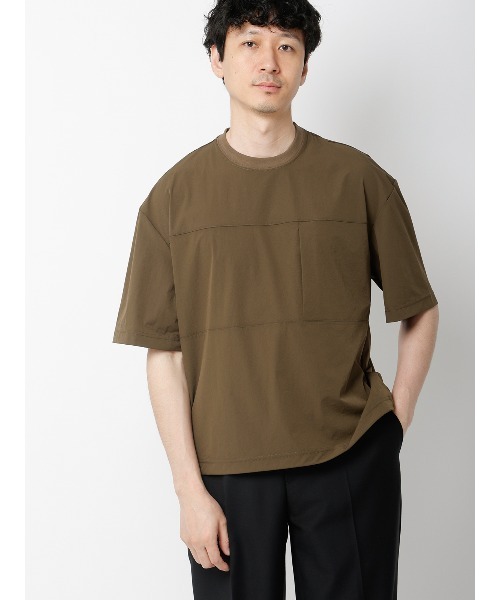 FLAT(フラット)の「FLAT/アウターTシャツ /半袖/ウォッシャブル/接触冷感/速乾/無地(Tシャツ/カットソー・メンズ・グレー/カーキ・S/M/L)」の14枚目の写真
