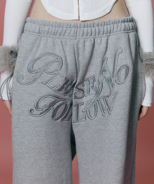PLEASENOFOLLOW(プリーズノーフォロー)の「Mami Wide Sweat Jogger (Melange Grey)(スウェットパンツ・レディース・その他・FREE)」の2枚目の写真