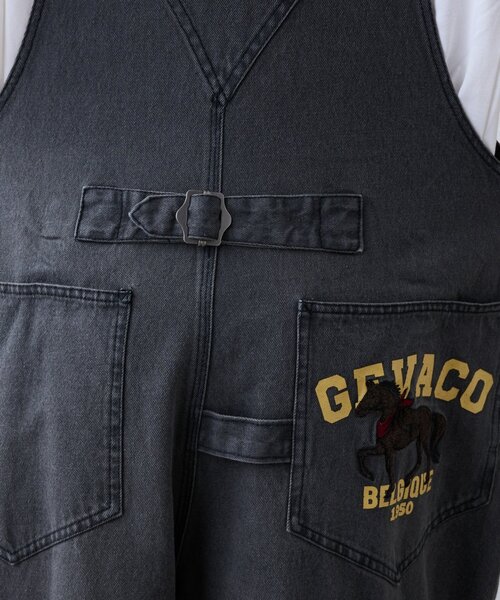 GEVACO(ゲバコ)の「【GEVACO】馬サガラロゴプリントデニムサロペット(サロペット/オーバーオール・メンズ・ブラック/ネイビー・LARGE/MEDIUM)」の11枚目の写真