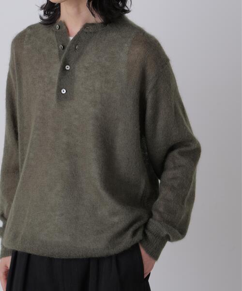 YLEVE(イレーヴ)の「YLEVE / SUPER KID MOHAIR HENRY NECK KNIT(ニット/セーター・メンズ・カーキ/グレー系その他3・4)」の9枚目の写真