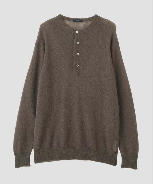 YLEVE(イレーヴ)の「YLEVE / SUPER KID MOHAIR HENRY NECK KNIT(ニット/セーター・メンズ・カーキ/グレー系その他3・4)」の10枚目の写真