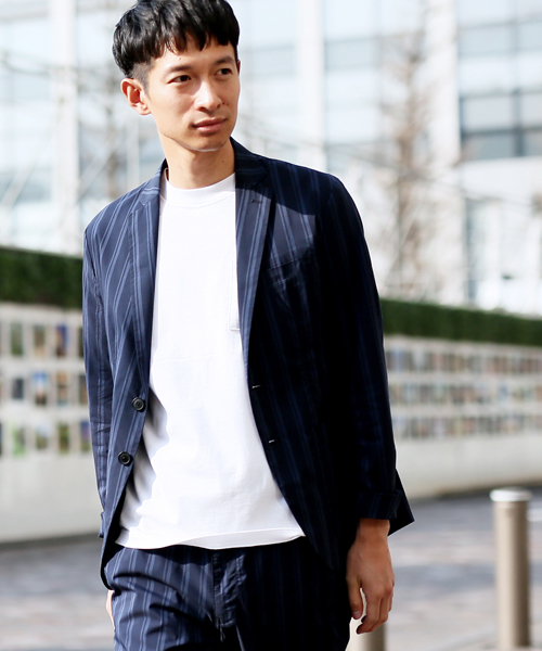 GLOBAL WORK（グローバルワーク）の「【吸水速乾機能】ビーチパジャマジャケット/708337 （テーラードジャケット・メンズ・ネイビー/ブルー系その他/カーキ・SMALL/LARGE/X-LARGE/MEDIUM）」の3枚目の写真