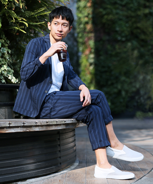 GLOBAL WORK（グローバルワーク）の「【吸水速乾機能】ビーチパジャマジャケット/708337 （テーラードジャケット・メンズ・ネイビー/ブルー系その他/カーキ・SMALL/LARGE/X-LARGE/MEDIUM）」の17枚目の写真