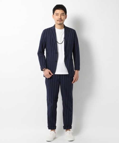 GLOBAL WORK（グローバルワーク）の「【吸水速乾機能】ビーチパジャマジャケット/708337 （テーラードジャケット・メンズ・ネイビー/ブルー系その他/カーキ・SMALL/LARGE/X-LARGE/MEDIUM）」の6枚目の写真