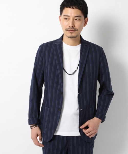 GLOBAL WORK（グローバルワーク）の「【吸水速乾機能】ビーチパジャマジャケット/708337 （テーラードジャケット・メンズ・ネイビー/ブルー系その他/カーキ・SMALL/LARGE/X-LARGE/MEDIUM）」の7枚目の写真