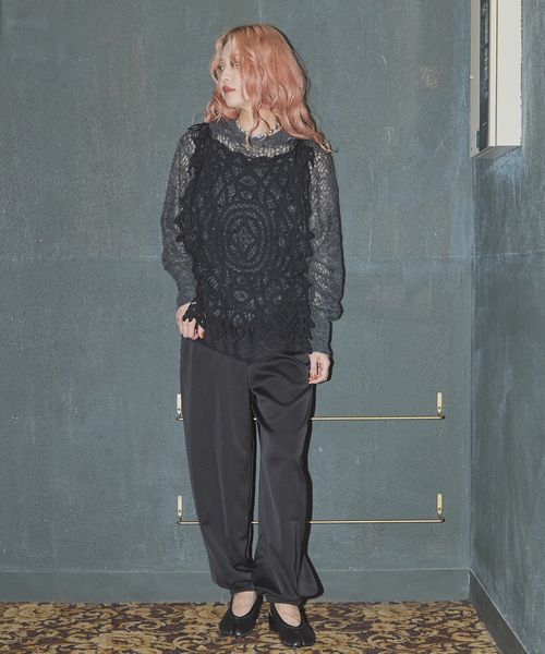 JOURNAL STANDARD（ジャーナルスタンダード）の「【SALLY VINTAGE × JOURNAL STANDARD】SALLY TAPE LACE BL（シャツ/ブラウス・レディース・ブラック/ホワイト・FREE）」の4枚目の写真
