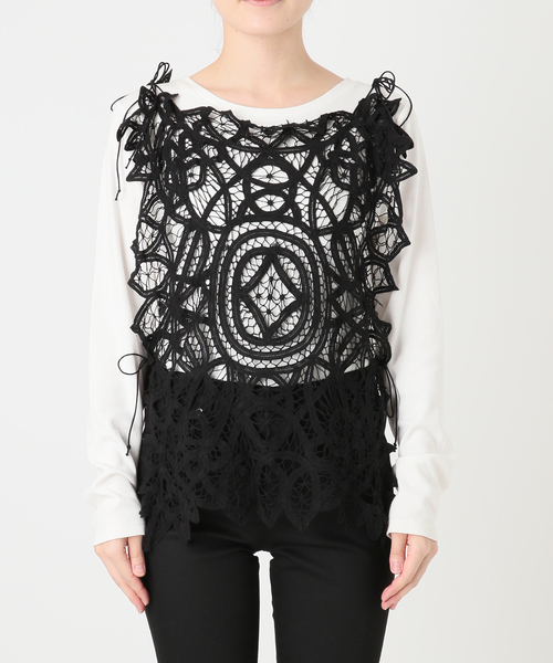 JOURNAL STANDARD（ジャーナルスタンダード）の「【SALLY VINTAGE × JOURNAL STANDARD】SALLY TAPE LACE BL（シャツ/ブラウス・レディース・ブラック/ホワイト・FREE）」の12枚目の写真