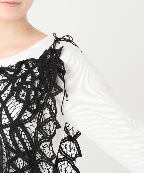 JOURNAL STANDARD（ジャーナルスタンダード）の「【SALLY VINTAGE × JOURNAL STANDARD】SALLY TAPE LACE BL（シャツ/ブラウス・レディース・ブラック/ホワイト・FREE）」の15枚目の写真
