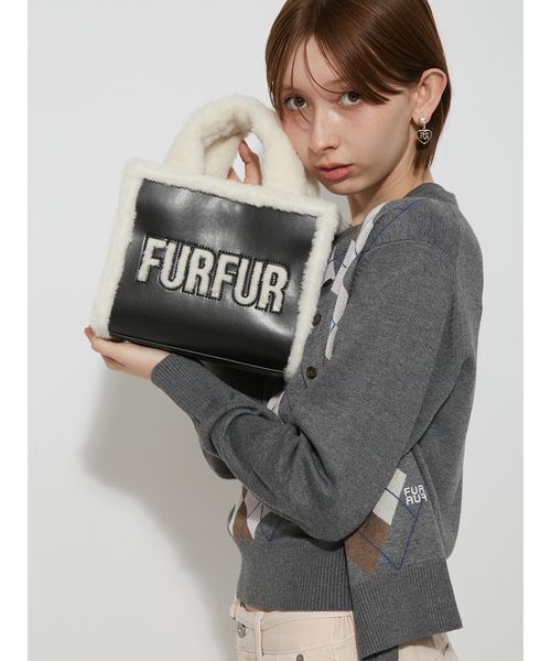 FURFUR(ファーファー)の「【WEB・一部店舗限定カラー】ムートンロゴトートバッグ(トートバッグ・レディース・ブラック/ホワイト/ピンク/アイボリー/ベージュ・F)」の19枚目の写真